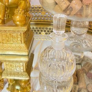 Waterford Cut Crystal Round Perfume Bottle with Dauber & Stopper, Signed Conditi